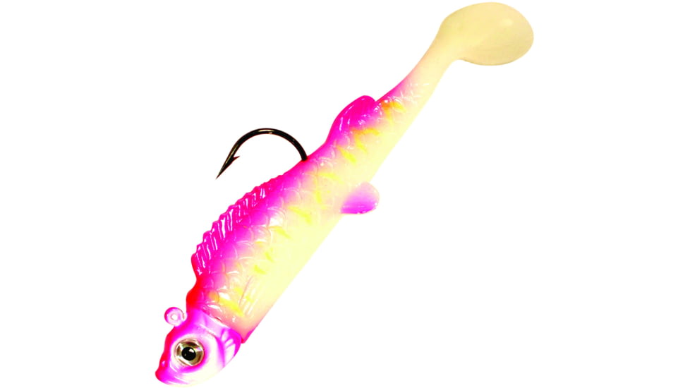Northland UV Mimic Minnow Swimbait, 2 1/8in, 1/8 oz, Sz 1 Hook, Pink Tiger, Strip Card, MMUV3-6-26