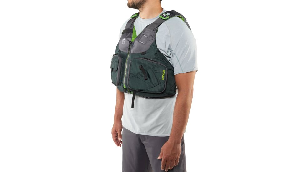 NRS Chinook Fishing PFD - Life Jacket - Mens, Bayberry, Extra Small/Medium, 40009.04.100