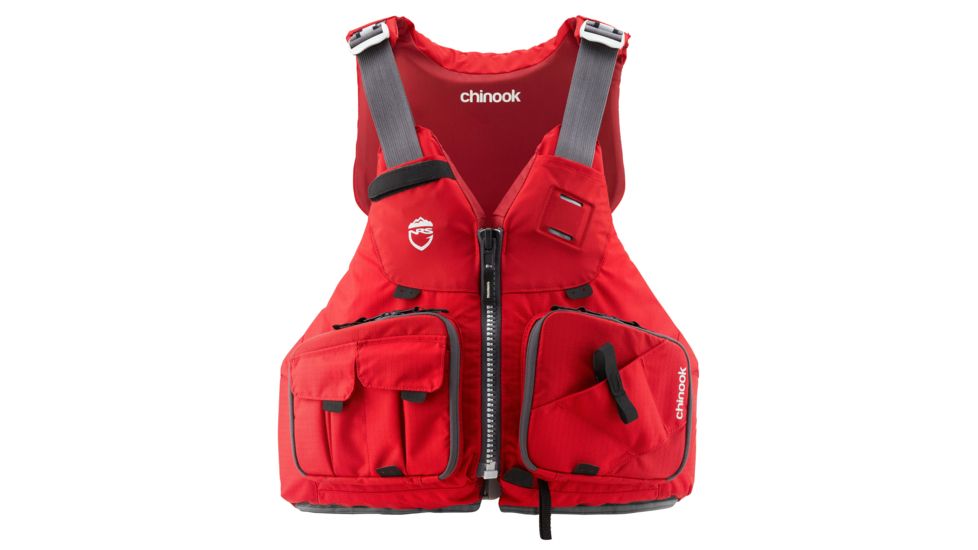 NRS Chinook Fishing PFD - Life Jacket - Mens, Red, Extra Small/Medium, 40009.04.102