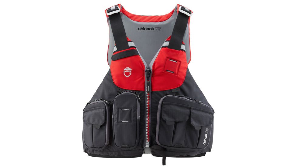 NRS Chinook OS Fishing PFD - Life Jacket - Mens, Red, Extra Small/Medium, 40071.01.101