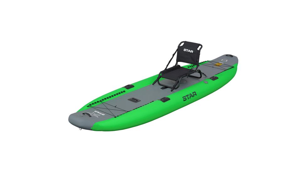 NRS STAR Rival Inflatable Fishing Kayak, Lime, 12 Feet 6 Inch, 86250.01.100