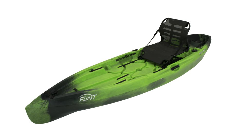 NuCanoe Flint Canoe with Pinnacle Seat, 11ft 3in, Nuclear Green, 1100NG