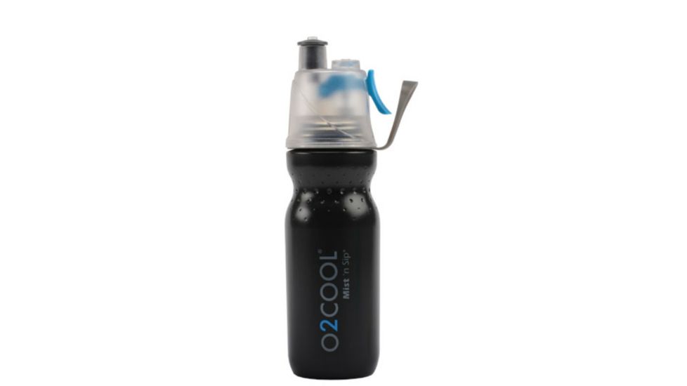 O2 Cool Mist N Sip ArcticSqueeze Dimple Water Bottle - 20 oz-Black
