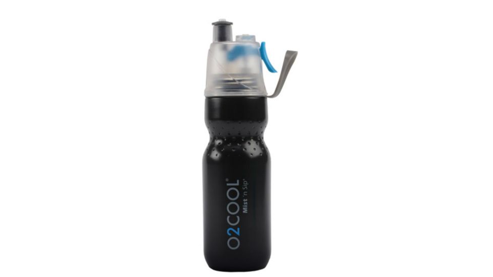 O2 Cool Mist N Sip ArcticSqueeze Dimple Water Bottle - 24 oz-Black
