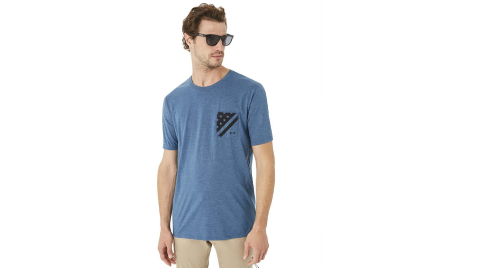 Oakley 50-Flag Pkt - Mens, Ensn Blue Lt Hthr, Medium, 456856A-6B6-M