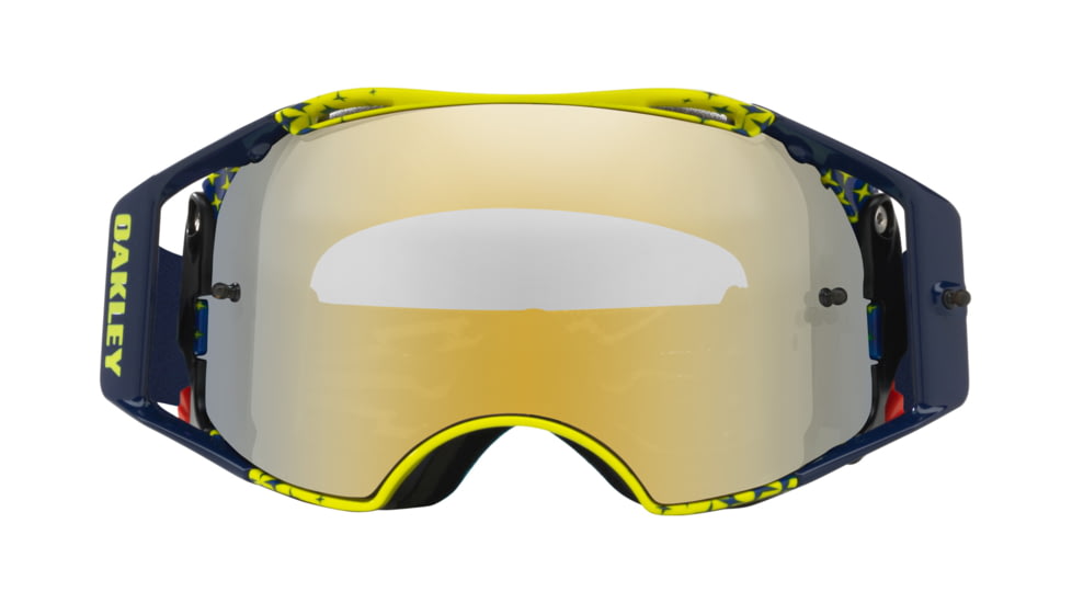 Oakley Airbrake MX Goggles, Starburst Yellow/Blue/Irid, OO7046-42
