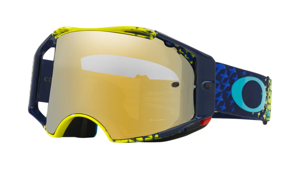 Oakley Airbrake MX Goggles, Starburst Yellow/Blue/Irid, OO7046-42