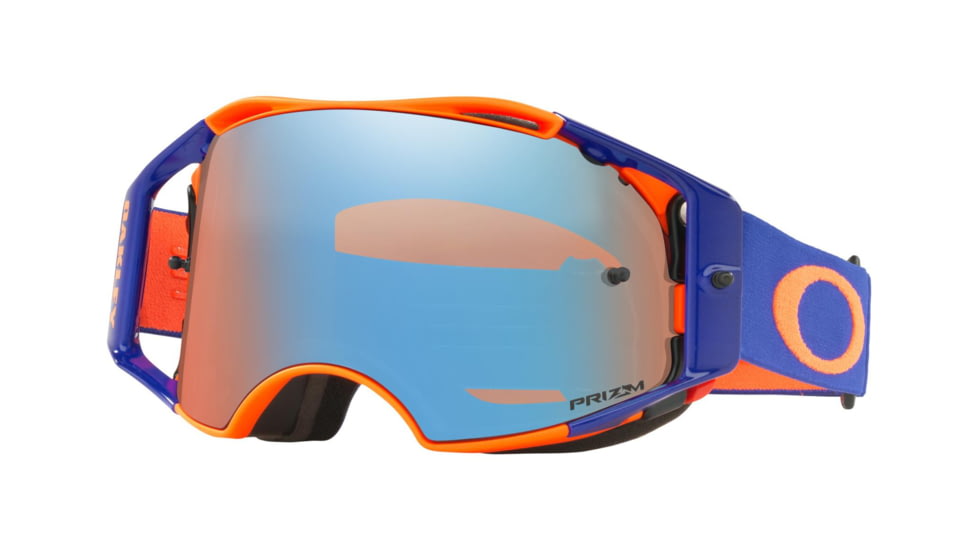 Oakley Airbrake MX Goggles w/Prizm MX Sapphire, Orange/Blue, OO7046-61