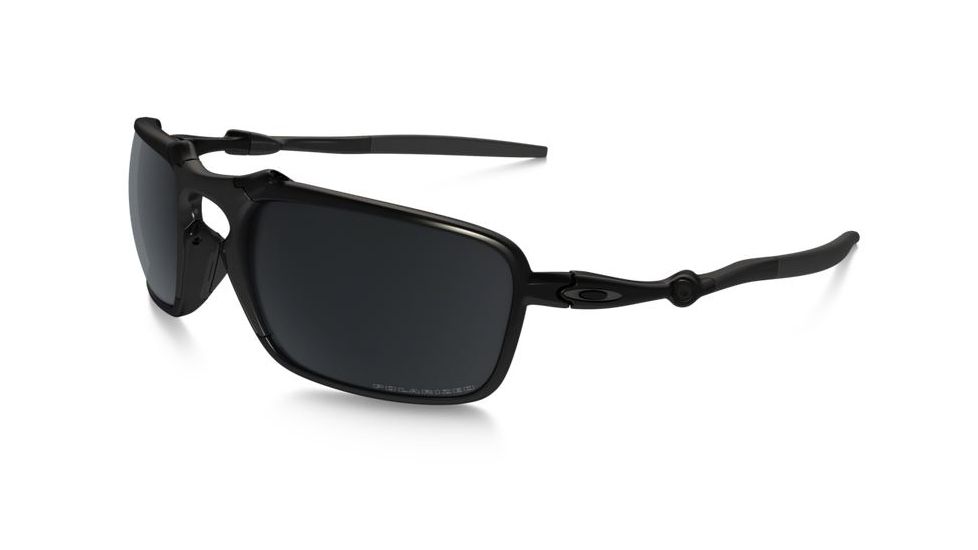 Oakley Badman Sunglasses Dark Carbon Frame, Black Iridium Polarized Lens-OO6020-01