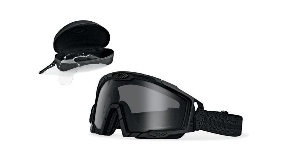 Oakley SI Ballistic 2.0 Array Goggles, Black Frame, Clear and Grey Lenses OO7035-03