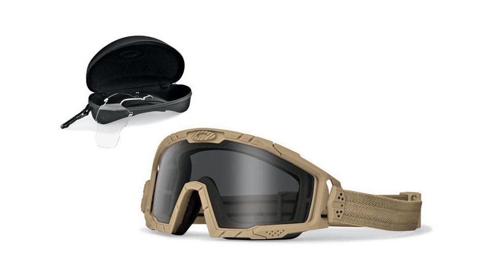 Oakley SI Ballistic 2.0 Array Goggles, Dark Bone Frame, Clear and Grey Lenses OO7035-07