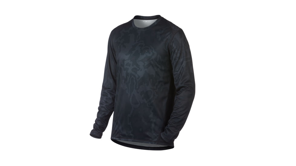Oakley Base Long Sleeve - Mens, Blackout Topo Map, Large, 434005-0A1-L