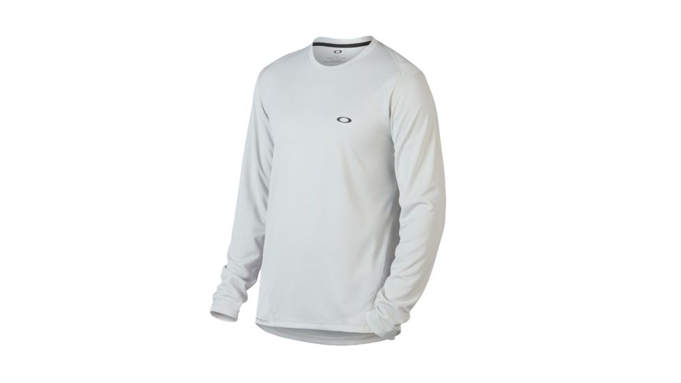 Oakley Base Long Sleeve - Mens, Light Grey, Large, 434005-202-L