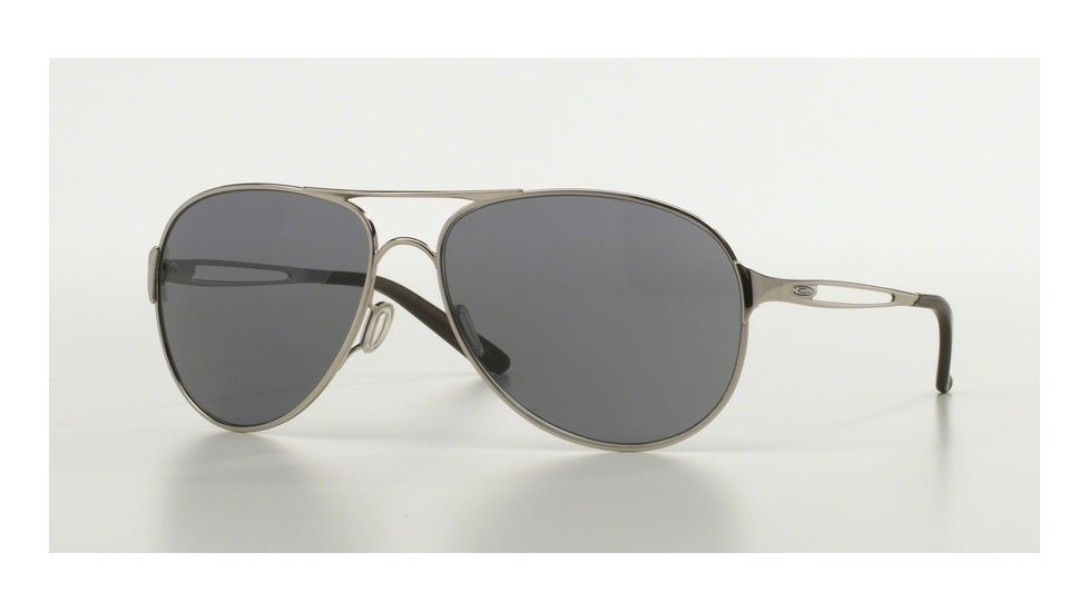 Oakley Caveat Aviator Sunglasses 405402-60 - Polished Chrome Frame, Grey Lenses