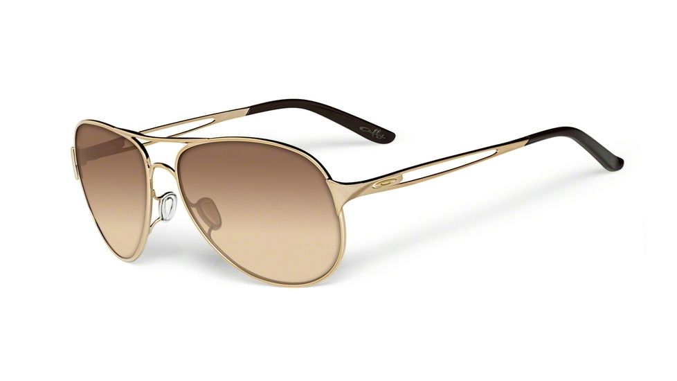 Oakley Caveat Aviator Sunglasses 405407-60 - Polished Gold Frame, Dark Brown Gradient Lenses
