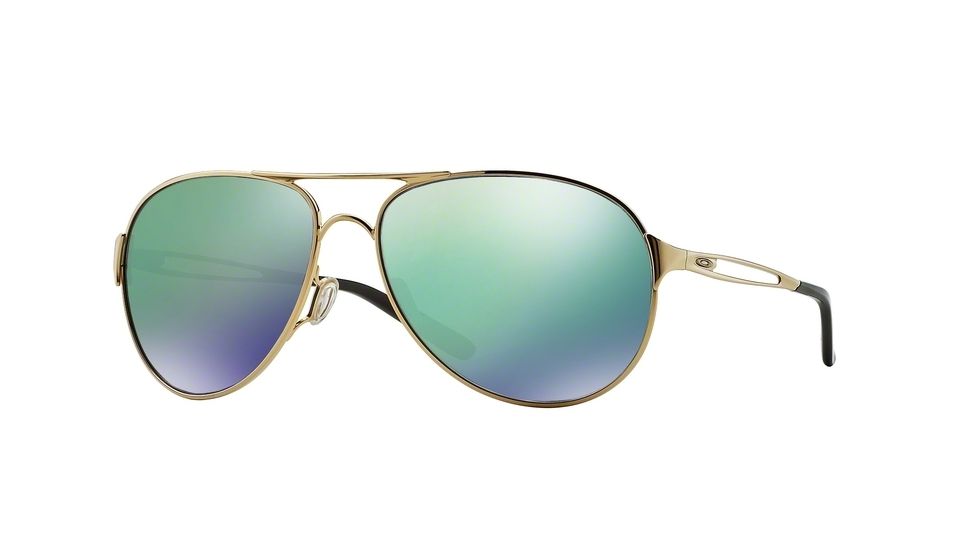 Oakley Caveat Aviator Sunglasses 405415-60 - Polished Gold Frame, Jade Iridium Lenses