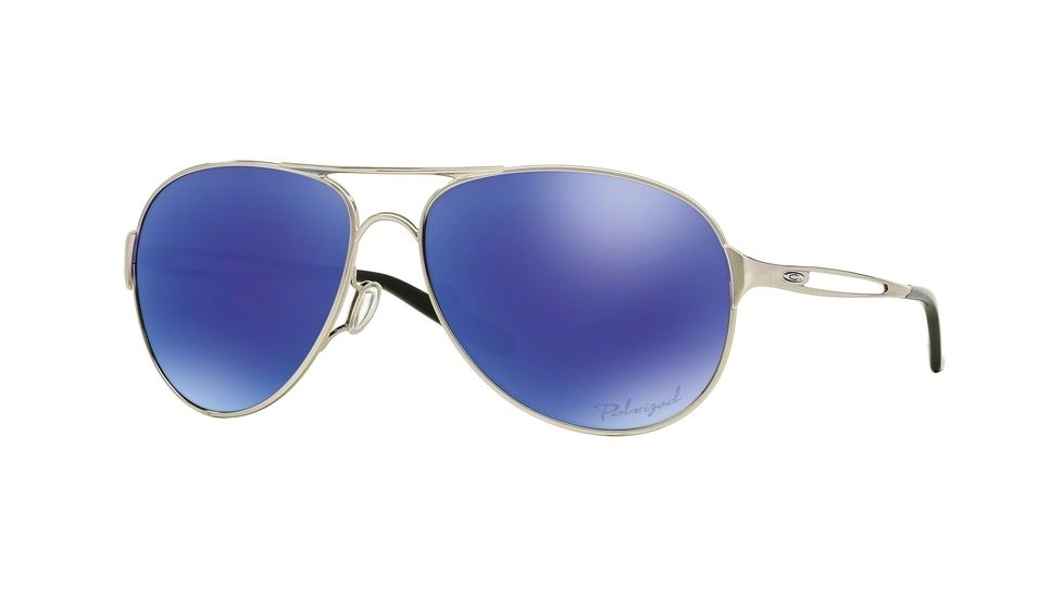 Oakley Caveat Aviator Sunglasses 405423-60 - Polished Chrome Frame, Violet Iridium Polarized Lenses