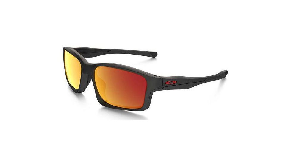 Oakley Chainlink Mens Asian Fit Sunglasses, Matte Black Frame, Ruby Iridium Lens OO9252-09