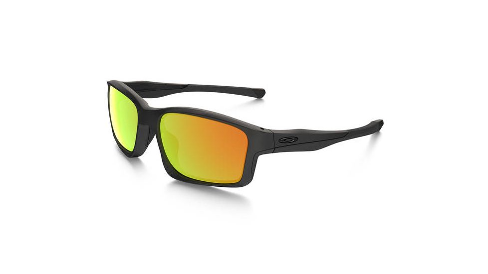 Oakley Chainlink Mens Asian Fit Sunglasses, Matte Black Frame, Fire Iridium Lens OO9252-03