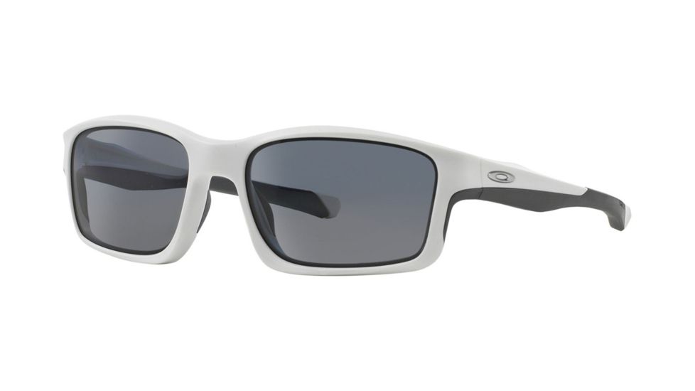 Oakley Chainlink Mens Sunglasses 924707-57 - Matte White Frame, Grey Polarized Lenses
