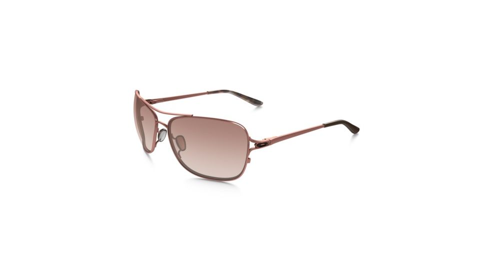 Oakley Conquest Sunglasses Polished Rose Gold/Brown Moss Frame, VR50 Brown Gradient Lens-OO4101-02