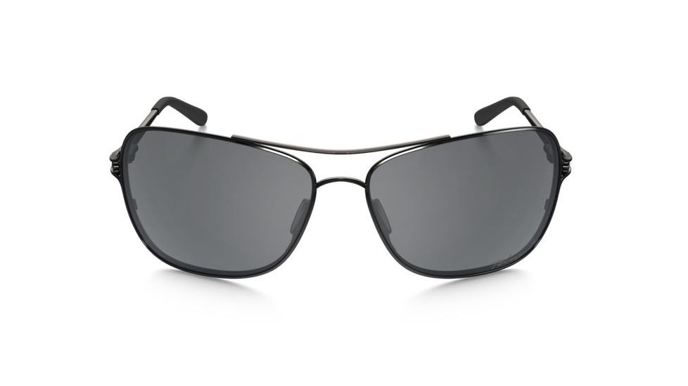 Oakley Conquest Sunglasses Polished Black/Black Frame, Black Iridium Polarized Lens-OO4101-04