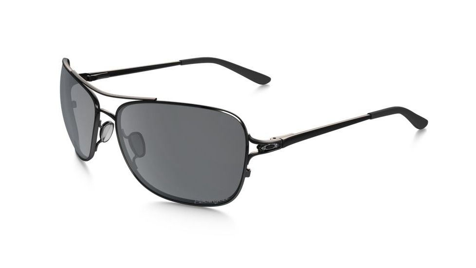 Oakley Conquest Sunglasses Polished Black/Black Frame, Black Iridium Polarized Lens-OO4101-04