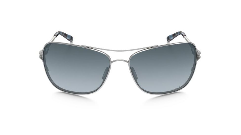 Oakley Conquest Sunglasses Polished Chrome/Blue Moss Frame, Grey Gradient Polarized Lens-OO4101-06