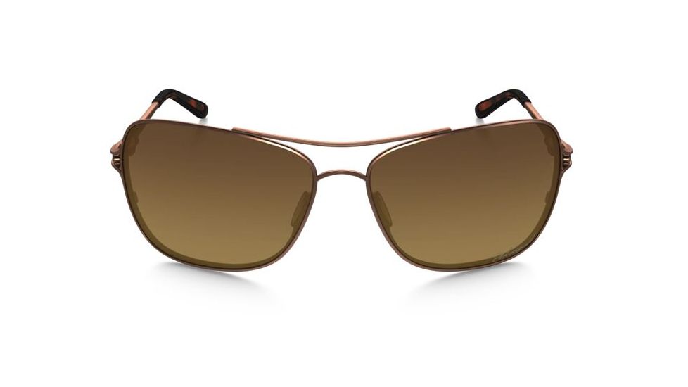 Oakley Conquest Sunglasses Satin Rose Gold/Tortoise Frame, Brown Gradient Polarized Lens-OO4101-01