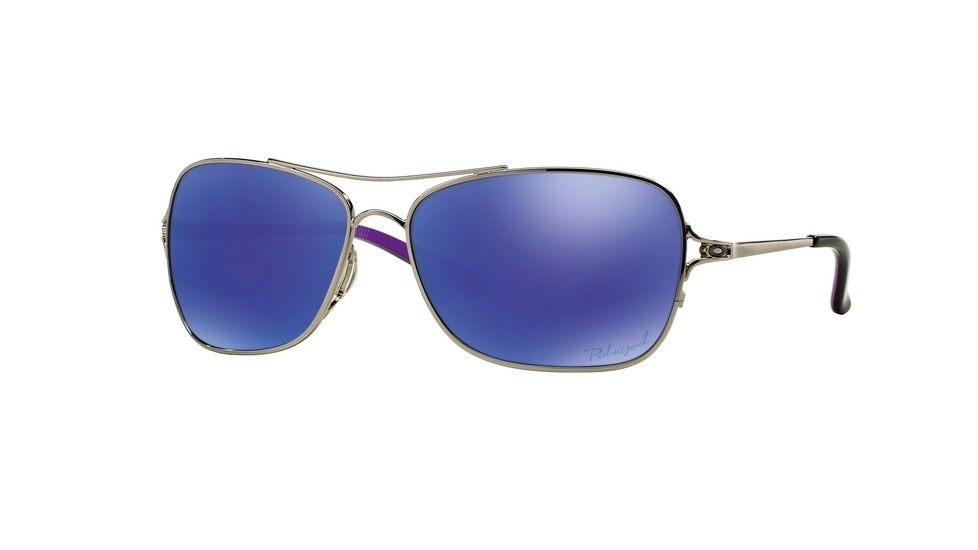 Oakley Conquest Womens Sunglasses 410107-59 - Polished Chrome Frame, Violet Iridium Polarized Lenses
