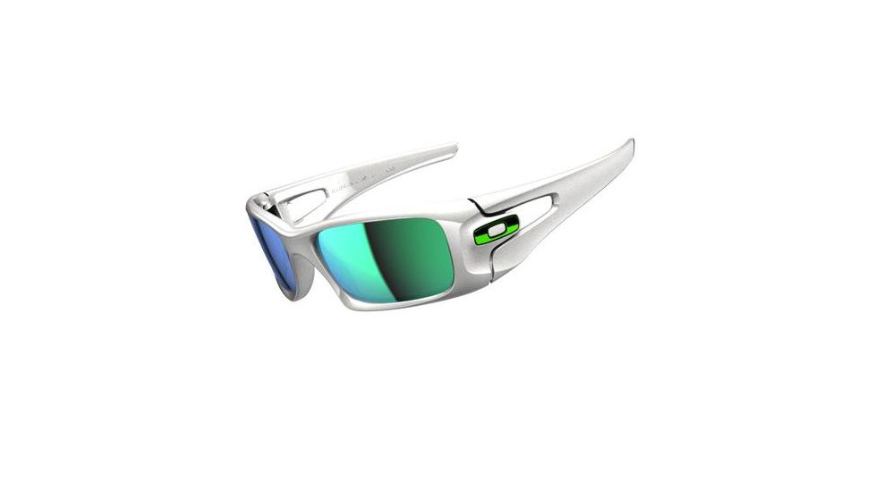 Oakley Crankcase Polished White Frame w/ Jade Iridium Lenses Men's Sunglasses OO9165-03