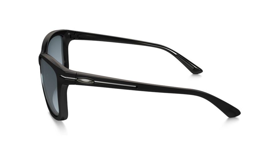 Oakley Drop In Sunglasses Polished Black w/ Grey Grad Polar Frame, Grey Gradient Polarized Lens-OO9232-01