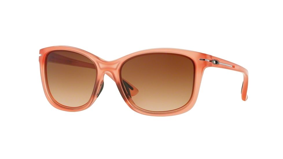 Oakley Drop In Womens Sunglasses 923209-58 - Frosted Peach Frame, VR50 Brown Grad Lenses