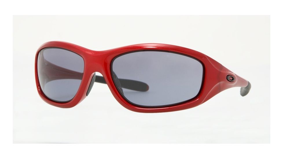Oakley ENCOUNTER OO9091 Sunglasses 909104-59 - Metallic Red Frame, Grey Lenses