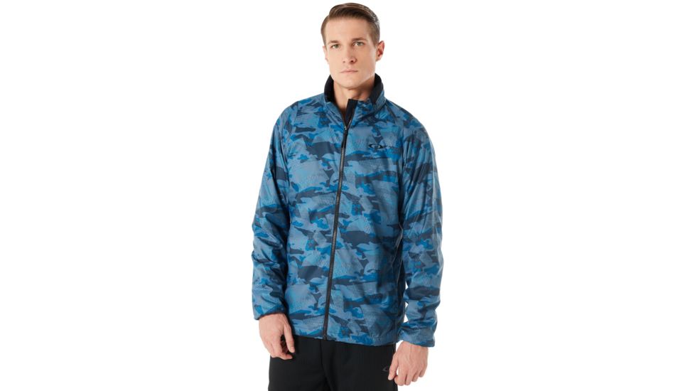Oakley Enhance Graphic 8.7 Wind Warm Jacket - Mens, Blue Storm Print, Medium, 412584-66V-M