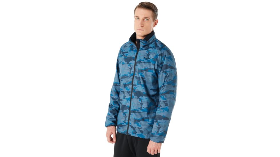 Oakley Enhance Graphic 8.7 Wind Warm Jacket - Mens, Blue Storm Print, Medium, 412584-66V-M