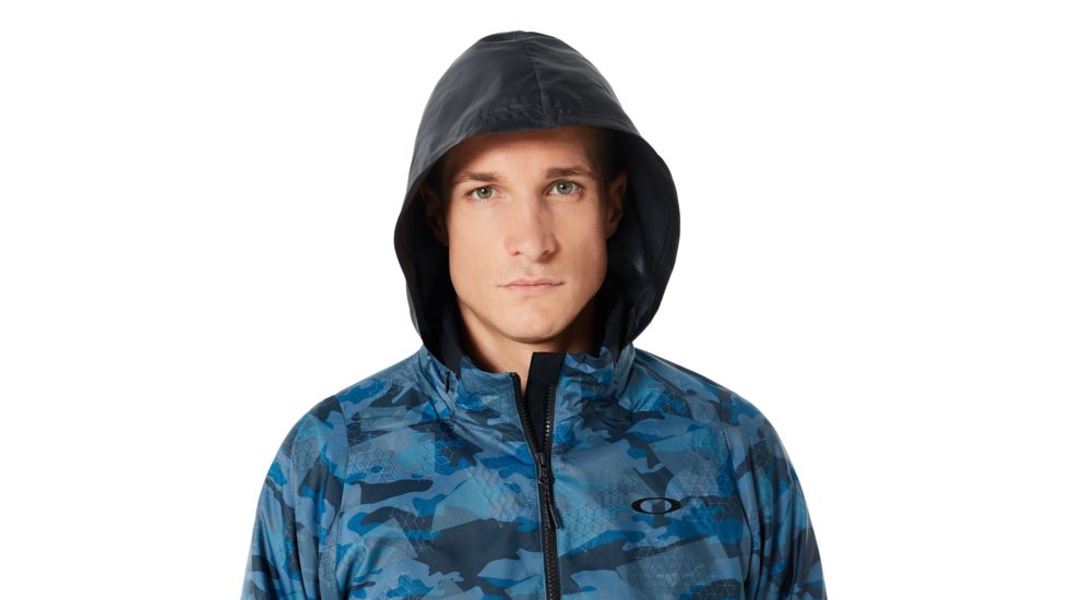 Oakley Enhance Graphic 8.7 Wind Warm Jacket - Mens, Blue Storm Print, Medium, 412584-66V-M