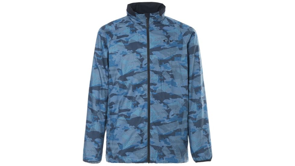 Oakley Enhance Graphic Wind Warm Jacket 8.7 - Mens, Blue Storm Print, 2XL, 412584-66V-XXL