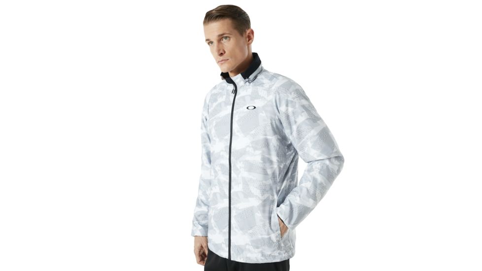Oakley Enhance Graphic Wind Warm Jacket 8.7 - Mens, White Print, Extra Large, 412584-186-XL