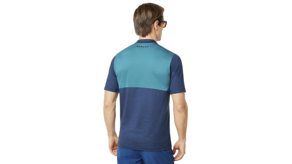 Oakley Ergonomic Evolution Polo Short Sleeve - Mens, Dark Blue Med Htr, Large 434326-6E2-L