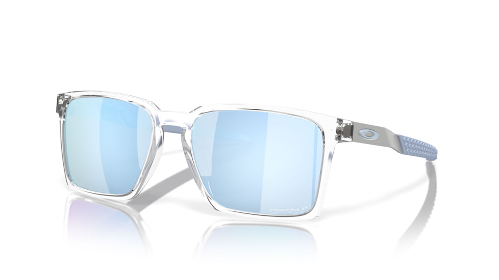 Oakley Exchange Sun Sunglasses, Polished Clear, PRIZM Sapphire Polarized, PRIZM Sapphire Polarized, OO9483-0356