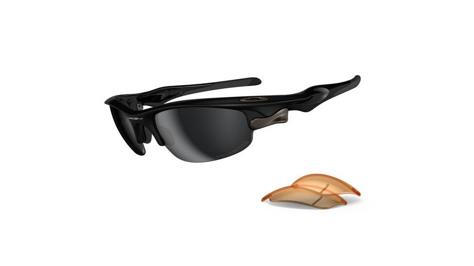 Oakley Fast Jacket Sunglasses, Polish Blk Frame, Blk Irid Polar &amp; Pers Lens OO9097-05