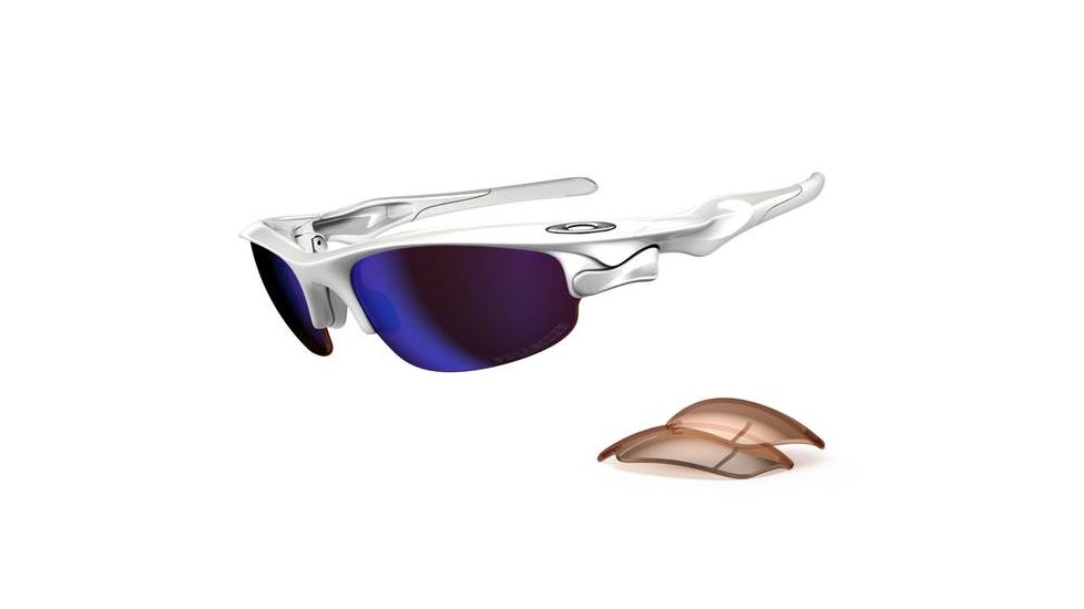 Oakley Fast Jacket Sunglasses, Polished White Frame, G30 Polar &amp; VR50 Lens OO9097-06