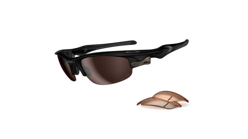 Oakley Fast Jacket Asian Fit Polished Black Frame w/ Grey Polarized arized Lenses Sunglasses OO9162-05