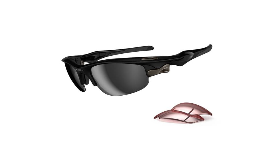 Oakley Fast Jacket Asian Fit Polished Black Frame w/ Slate Iridium Lenses Sunglasses OO9162-03