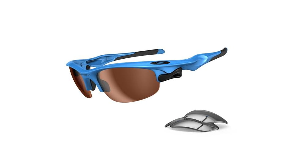 Oakley Fast Jacket Asian Fit Sky Blue Frame w/ VR50 Lenses Sunglasses OO9162-04
