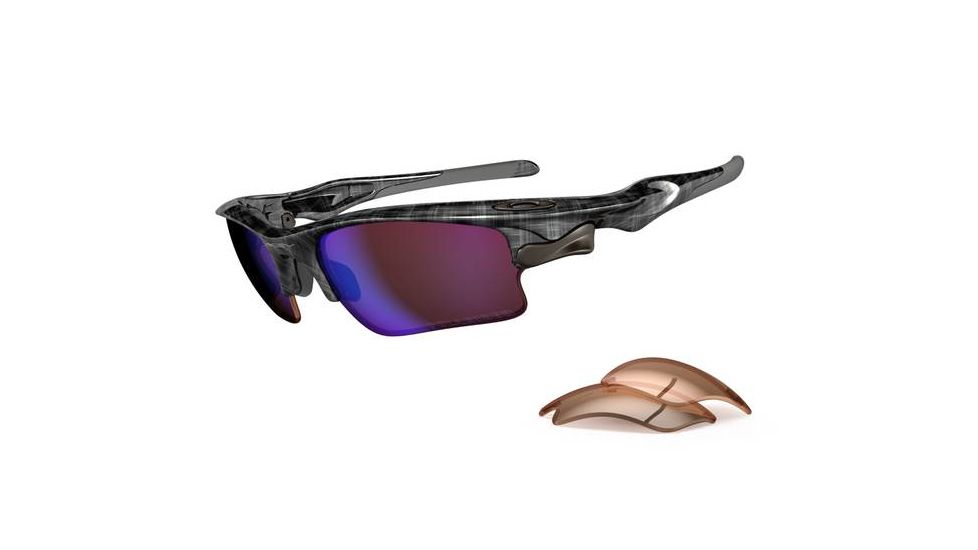Oakley Fast Jacket Asian Fit XL Black Plaid Frame w/ G30 Polarized ar Lenses Sunglasses OO9163-04
