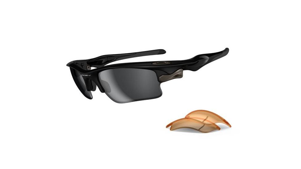 Oakley Fast Jacket Asian Fit XL Polished Black Frame w/ Slate Iridium Lenses Sunglasses OO9163-01