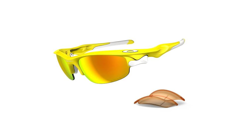 Oakley Fast Jacket Lemon Peel Frame w/ Fire Polarized &amp; Persimmon OO9097-08
