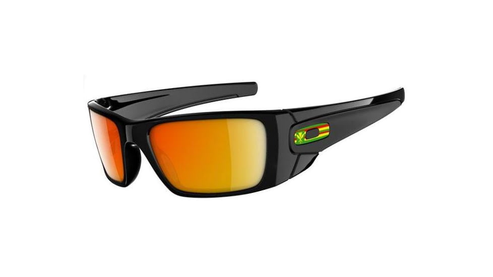 Oakley Fuel Cell Sunglasses, Maoli Polished Black Frame and Fire Iridium Lens OO9096-68